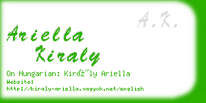 ariella kiraly business card